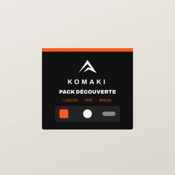 Pack découverte KOMAKI : magnésie liquide, tape doigts et brosse à prises